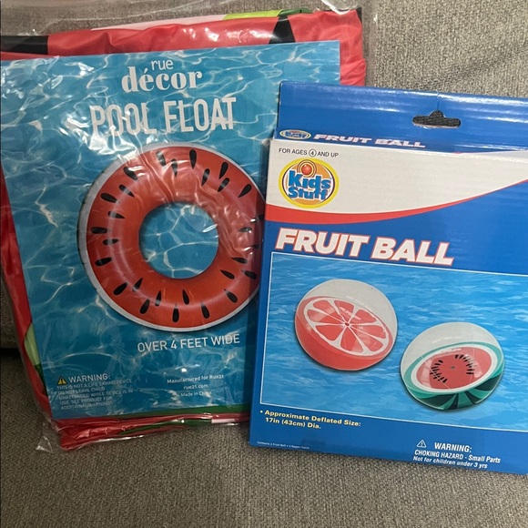 Pool Float and Kids Stuff Fruit Ball Set - Picture 1 of 1